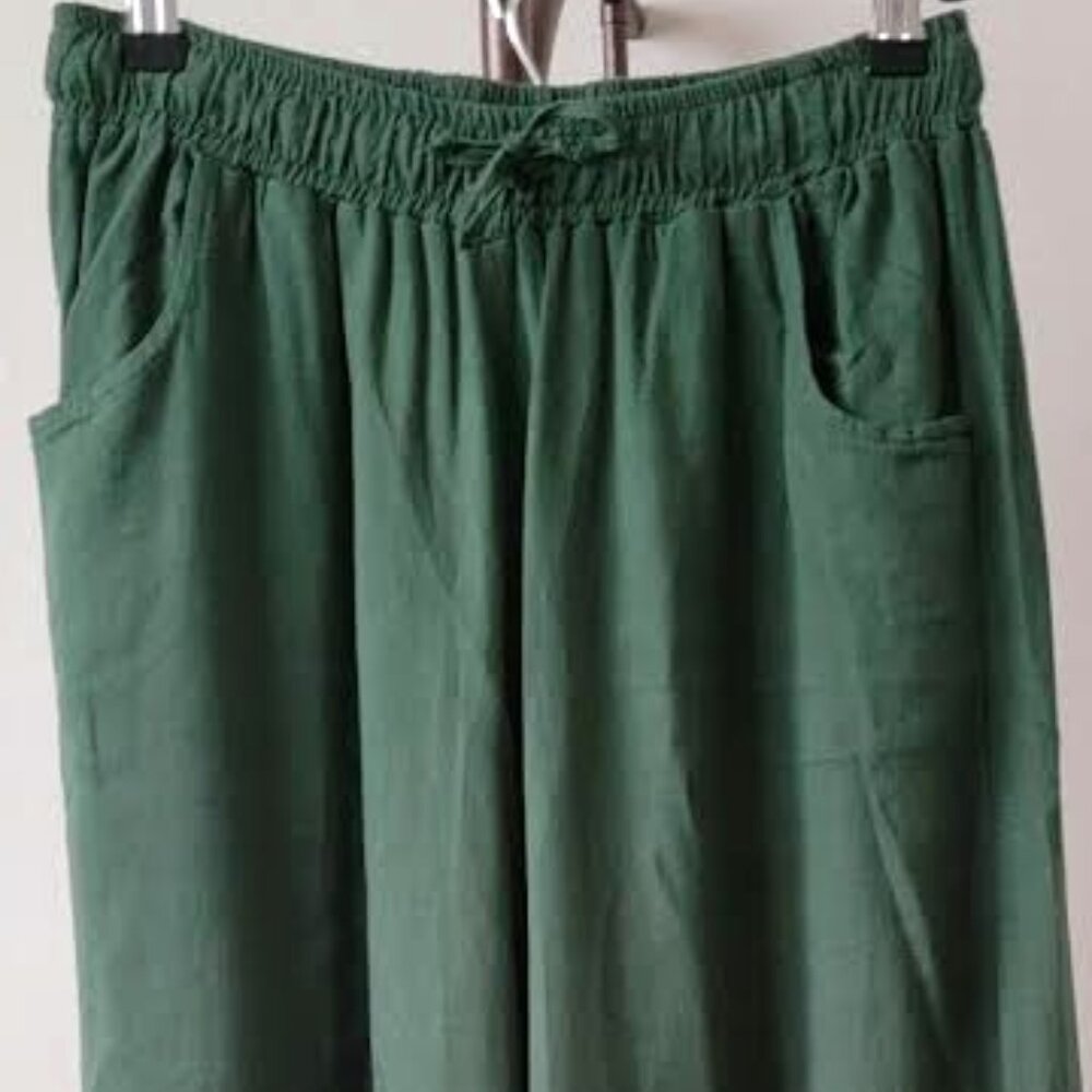 Etsy | Xiaolizi Green Linen Palazzo Pants